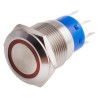 RS PRO Illuminated Latching Push Button Switch DPDT Panel Mount 19.2 mm Cutout Red LED IP67 250 V 5A 111-5776