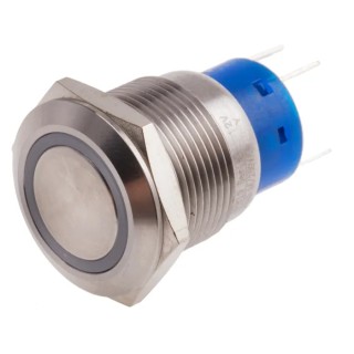 RS PRO Illuminated Momentary Push Button Switch, Panel Mount, 19.2 mm Cutout, SPDT, Yellow LED, IP67, 250 V AC 5A 111-5777