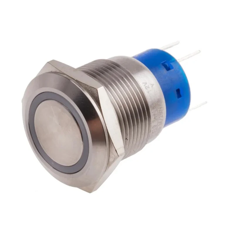 RS PRO Illuminated Momentary Push Button Switch, Panel Mount, 19.2 mm Cutout, SPDT, Yellow LED, IP67, 250 V AC 5A 111-5777
