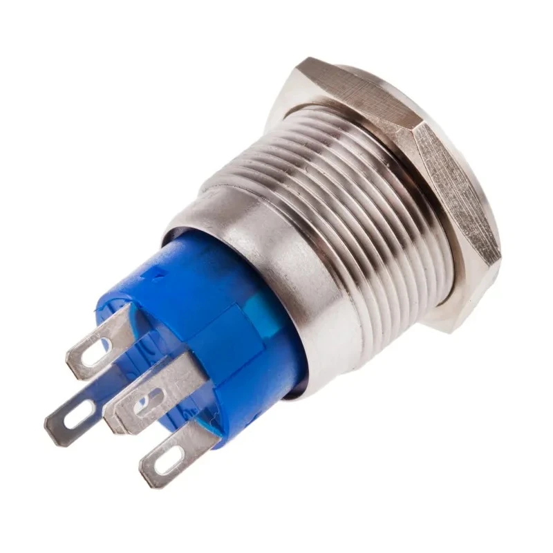 RS PRO Illuminated Momentary Push Button Switch, Panel Mount, 19.2 mm Cutout, SPDT, Yellow LED, IP67, 250 V AC 5A 111-5777
