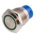 RS PRO Illuminated Push Button Switch, Latching, Panel Mount, 19.2 mm Cutout, SPDT, Green LED, IP67, 250 V AC 5A 111-5784
