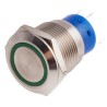 RS PRO Illuminated Push Button Switch, Latching, Panel Mount, 19.2 mm Cutout, SPDT, Green LED, IP67, 250 V AC 5A 111-5784