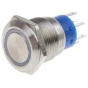 RS PRO Illuminated Momentary Push Button Switch, Panel Mount, 19.2 mm Cutout, DPDT, White LED, IP67, 250 V AC 5A 111-5790