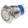 RS PRO Illuminated Momentary Push Button Switch, Panel Mount, 19.2 mm Cutout, DPDT, White LED, IP67, 250 V AC 5A 111-5790