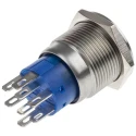 RS PRO Illuminated Momentary Push Button Switch, Panel Mount, 19.2 mm Cutout, DPDT, White LED, IP67, 250 V AC 5A 111-5790