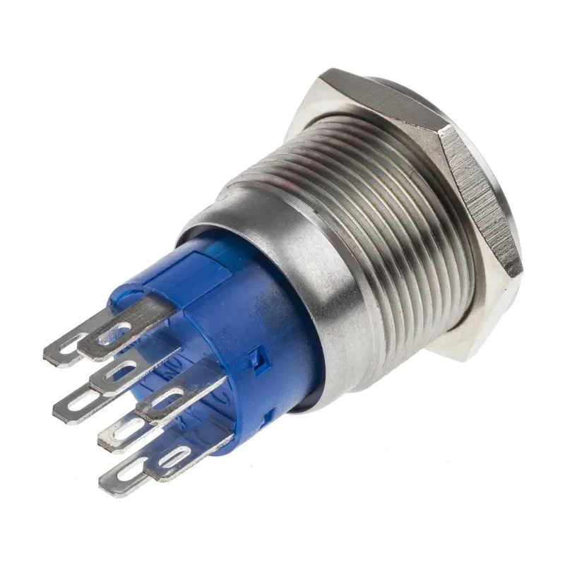 RS PRO Illuminated Momentary Push Button Switch, Panel Mount, 19.2 mm Cutout, DPDT, White LED, IP67, 250 V AC 5A 111-5790