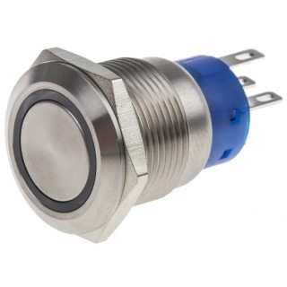 RS PRO Illuminated Push Button Switch, Latching, Panel Mount, 19.2 mm Cutout, SPDT, Red LED, IP67, 250 V AC, 250 V 111-5795