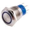 RS PRO Illuminated Latching Push Button Switch, Panel Mount, 19.2 mm Cutout, DPDT, Blue LED, IP67, 250 V AC 5A 111-5785