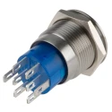 RS PRO Illuminated Push Button Switch, Latching, Panel Mount, 19.2 mm Cutout, DPDT, White LED, IP67, 250 V AC 5A 111-5789