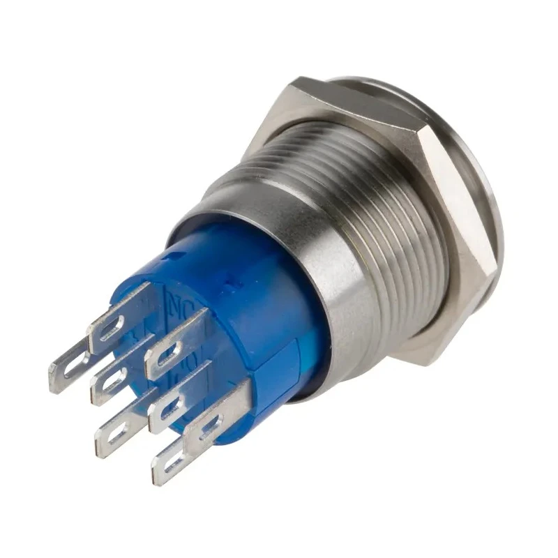 RS PRO Illuminated Push Button Switch, Latching, Panel Mount, 19.2 mm Cutout, DPDT, White LED, IP67, 250 V AC 5A 111-5789