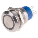 RS PRO Illuminated Momentary Push Button Switch Panel Mount 19.2 mm Cutout SPDT Yellow LED IP67 250 V AC 111-5796