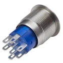 RS PRO Illuminated Momentary Push Button Switch, Panel Mount, 19.2 mm Cutout, DPDT, Red LED, IP67, 250 V AC 111-5814