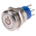 RS PRO Illuminated Momentary Push Button Switch, Panel Mount, 19 mm Cutout, DPDT, Red LED, IP67, 250 V AC 5A 111-5819