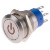 RS PRO Illuminated Momentary Push Button Switch, Panel Mount, 19 mm Cutout, DPDT, Red LED, IP67, 250 V AC 5A 111-5819