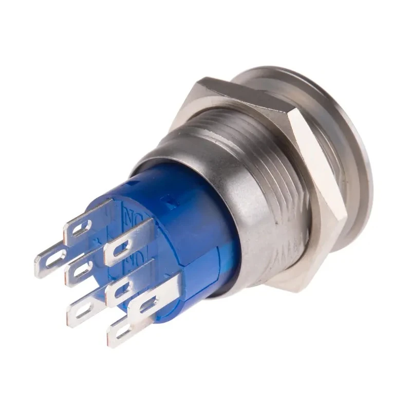 RS PRO Illuminated Momentary Push Button Switch, Panel Mount, 19 mm Cutout, DPDT, Red LED, IP67, 250 V AC 5A 111-5819