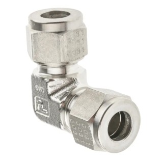 Parker Stainless Steel Pipe Fitting 90° Elbow High Pressure 470 bar Operating Temperature -255°C to 649°C EEM10-316