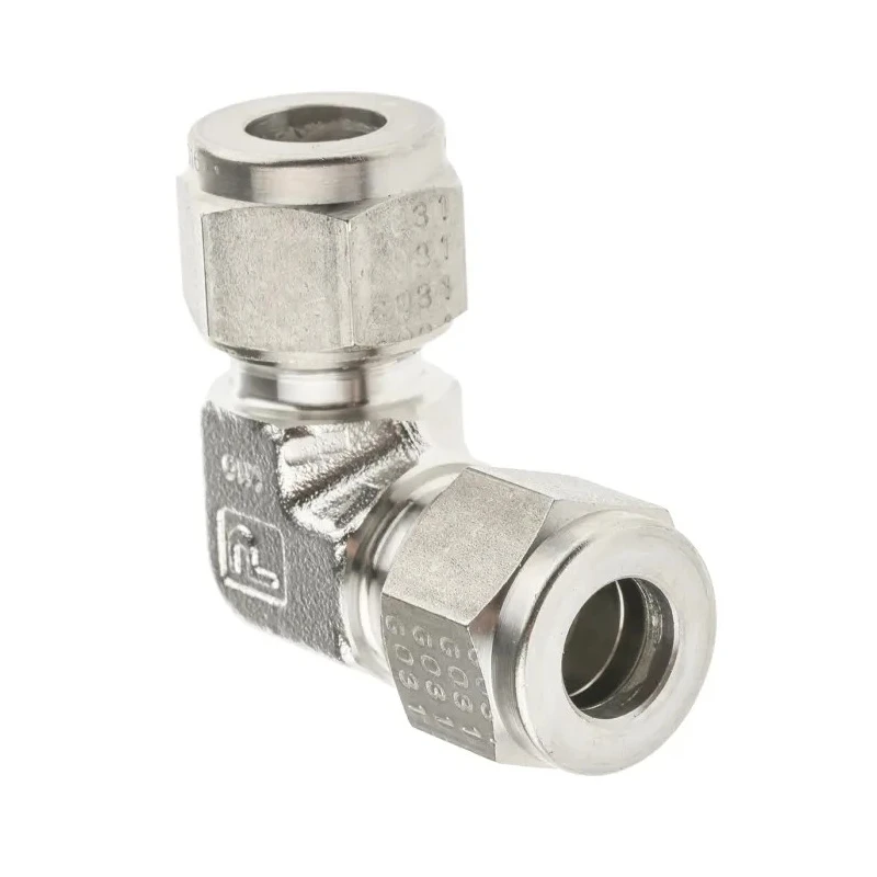 Parker Stainless Steel Pipe Fitting 90° Elbow High Pressure 470 bar Operating Temperature -255°C to 649°C EEM10-316