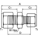 Parker Stainless Steel Pipe Fitting High-Quality A-LOK® Double Ferrule M12RUM6-316