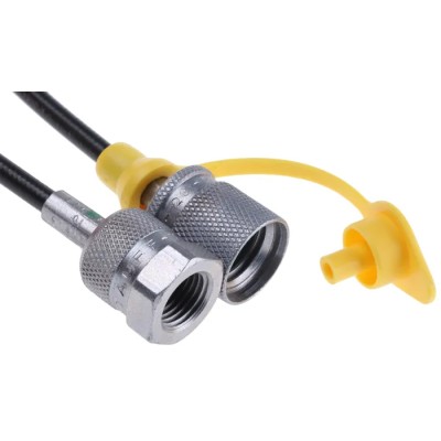 Stauff Hydraulic Test Point Hose 2m, Threaded Male Connections M16 x 1/4 to 1/4 in G, 400 bar Operating SMS 20/M2000A