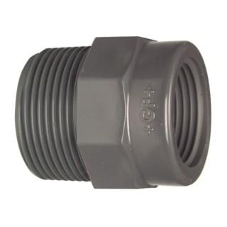 Georg Fischer Plastic Pipe Fitting Straight Threaded Reducer 3/4 in 10 bar PVC-U 721910837