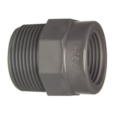 Georg Fischer Plastic Pipe Fitting Straight Threaded Reducer 1 to 1/4 in 721910846