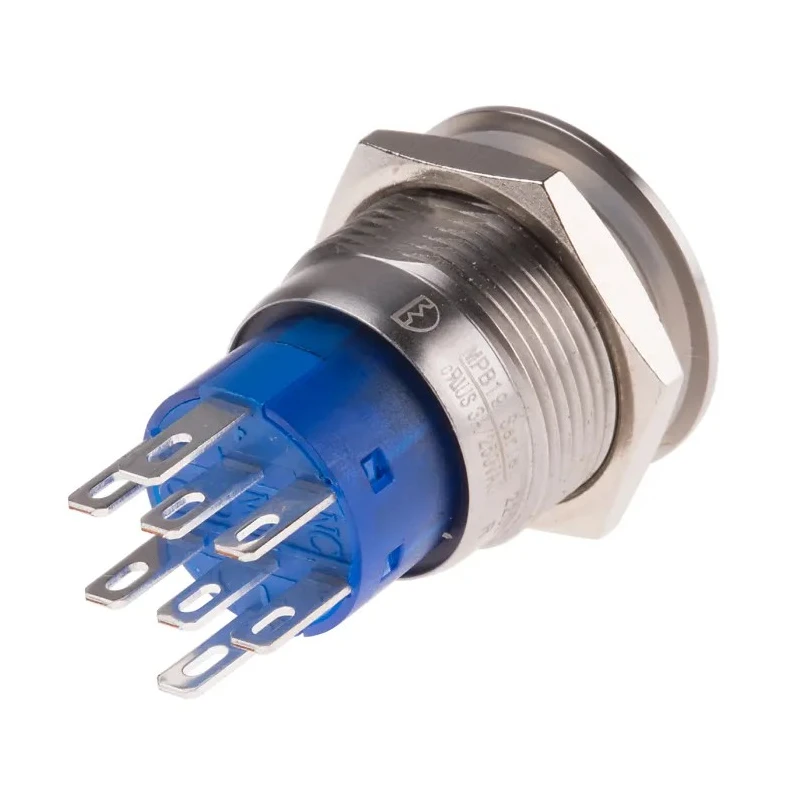 RS PRO Illuminated Momentary Push Button Switch, Panel Mount, 19 mm Cutout, DPDT, Red LED, IP67 Rated, 250 V AC 111-5832