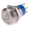 RS PRO Illuminated Push Button Switch Latching Silver Actuator 19 mm Cutout DPDT Yellow LED IP67 250V AC 111-5831