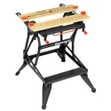 Black & Decker Portable Steel Workbench with Adjustable Height, 610 mm Width, 775 mm Height, 160kg Max Load WM550-XJ