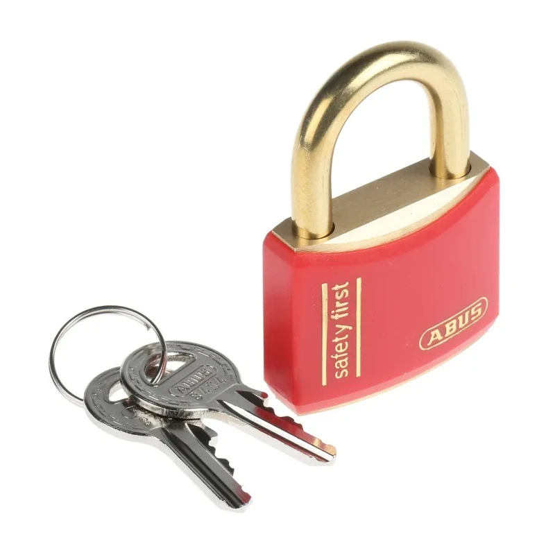 ABUS Keyed Brass Safety Padlock Weatherproof, 40 mm Body Width, 6 mm Diameter Shackle, 23 mm Length XR0084T40KA4