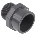 Georg Fischer Plastic Pipe Fitting Straight Threaded Adapter 1 in Grey Polyvinyl Chloride PVC-U 10 bar 50mm 721910708