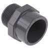 Georg Fischer Plastic Pipe Fitting Straight Threaded Adapter 1 in Grey Polyvinyl Chloride PVC-U 10 bar 50mm 721910708
