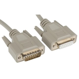Phoenix Contact Serial Cable Male D-Sub 15-Pin to Female DB15 1m PVC Jacket 125V VS-15-DSUB-20-LI-1.0 DB15