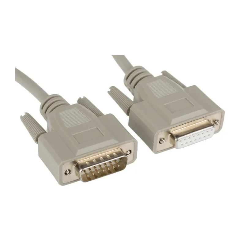 Phoenix Contact Serial Cable Male D-Sub 15-Pin to Female DB15 1m PVC Jacket 125V VS-15-DSUB-20-LI-1.0 DB15