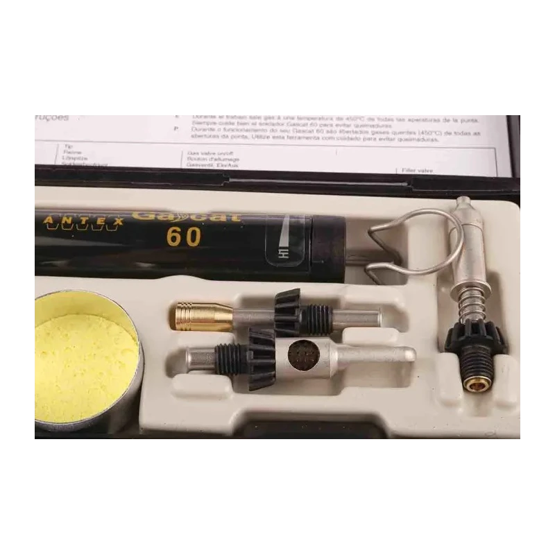 Ersa 60W Gas Soldering Iron Kit with Robust Plastic Case, Tray and Cleaning Sponge XG060KT