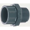 Georg Fischer Plastic Pipe Fitting Straight Threaded Adapter 2 in 16 bar 76mm Length 721910711