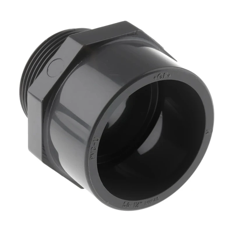 Georg Fischer Plastic Pipe Fitting Straight Threaded Adapter 1 to 1/2 in 721910710