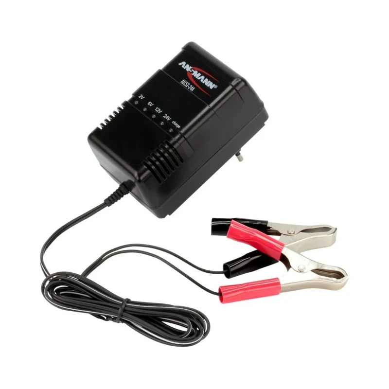 Ansmann Lead Acid Battery Charger Compatible with 2 V, 6 V, 12 V, 24 V Batteries 900 mA Charge Current 2.4 to 24 Ah 9164016