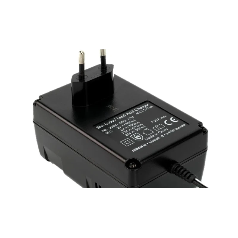 Ansmann Lead Acid Battery Charger Compatible with 2 V, 6 V, 12 V, 24 V Batteries 900 mA Charge Current 2.4 to 24 Ah 9164016