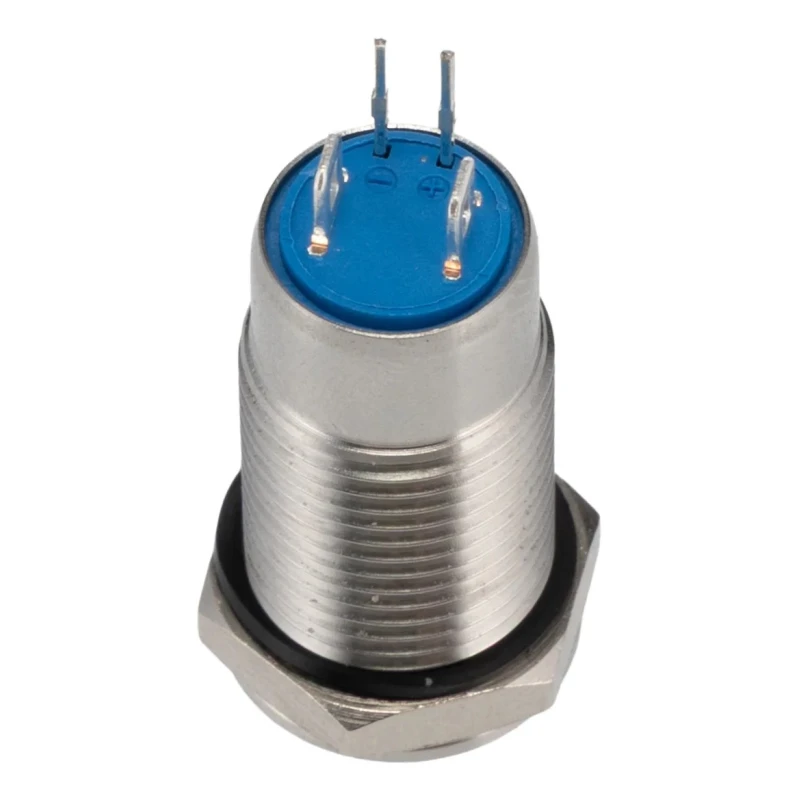 RS PRO Illuminated Push Button Switch, Latching, Panel Mount, 12 mm Cutout, SPST, Blue LED, IP40, 36 V dc 111-6513