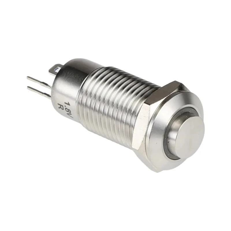 RS PRO Illuminated Latching Push Button Switch SPST, Panel Mount, 12 mm Cutout, Red LED, IP40, 36 V dc 220 V ac 111-6518