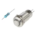 RS PRO Illuminated Latching Push Button Switch, Panel Mount, 12mm Cutout, SPST, Green LED, IP40, 36V DC 111-6514