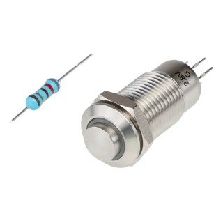 RS PRO Illuminated Latching Push Button Switch, Panel Mount, 12mm Cutout, SPST, Green LED, IP40, 36V DC 111-6514