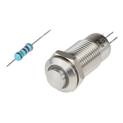 RS PRO Illuminated Latching Push Button Switch, Panel Mount, 12mm Cutout, SPST, Green LED, IP40, 36V DC 111-6514