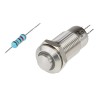 RS PRO Illuminated Latching Push Button Switch, Panel Mount, 12mm Cutout, SPST, Green LED, IP40, 36V DC 111-6514