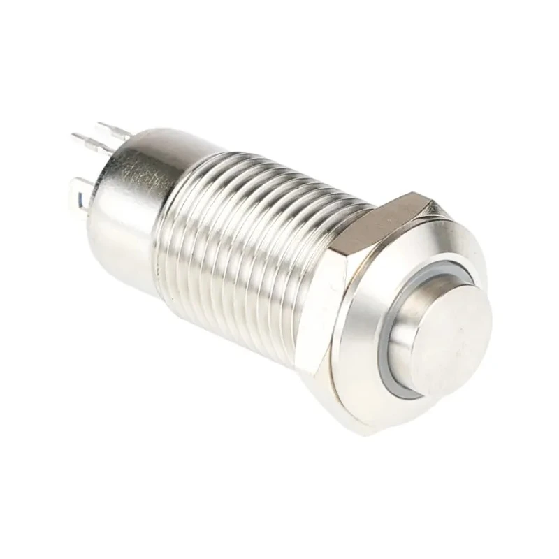 RS PRO Illuminated Push Button Switch Latching Panel Mount 12 mm Cutout SPST Red LED IP40 36V dc 111-6519
