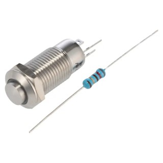 RS PRO Illuminated Push Button Switch, Latching, SPST, Panel Mount, 12 mm Cutout, White LED, IP40, 36 V dc 111-6520