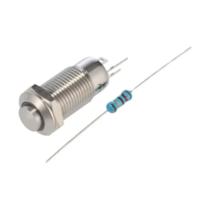 RS PRO Illuminated Push Button Switch, Latching, SPST, Panel Mount, 12 mm Cutout, White LED, IP40, 36 V dc 111-6520