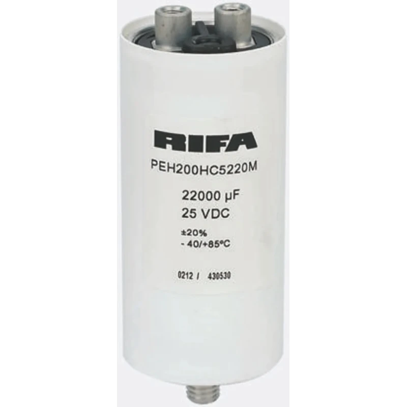 KEMET Aluminium Capacitor 0.1F 25V dc Cylindrical Can Screw Mount Polar PEH200HK6100MB2
