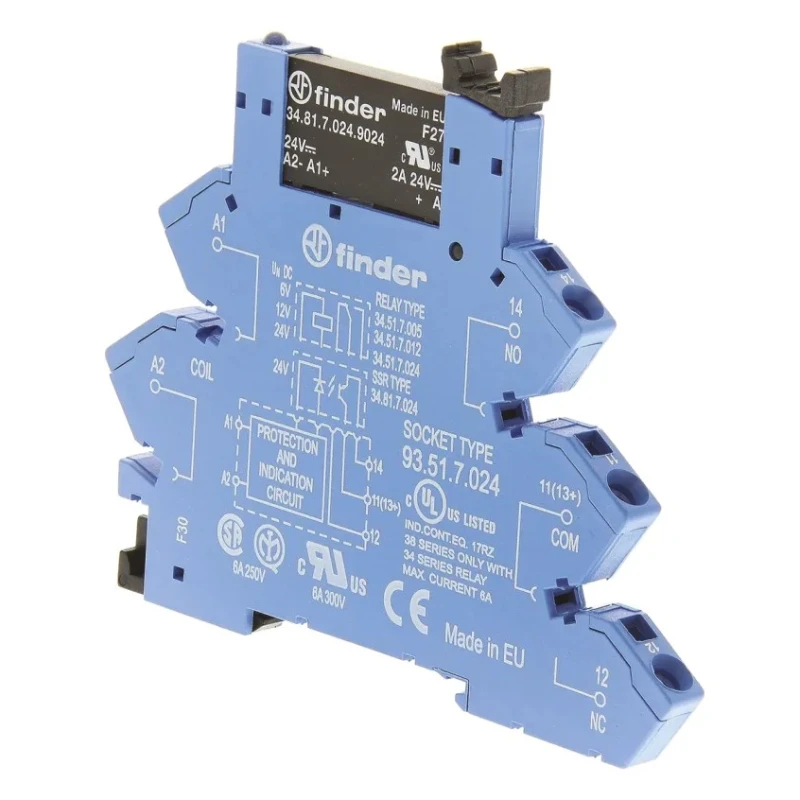Finder Solid State Interface Relay 400V DIN Rail Cage Clamp 30V Control Voltage 2A Load Current 38.91.7.024.9024