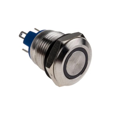 RS PRO Illuminated Momentary Push Button Switch Panel Mount 12 mm Cutout SPST Red LED IP65 IP67 36 V dc 111-6530